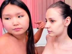 College Asian Lesbian Sucking Tits
